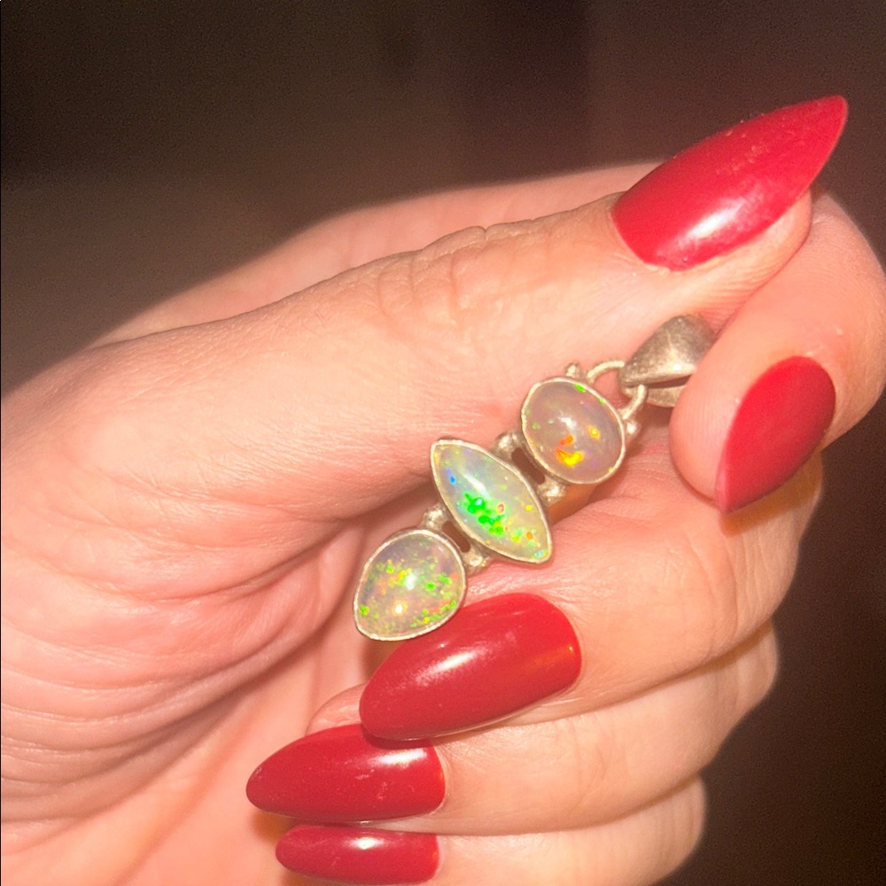 Opal Pendant with Silver Setting